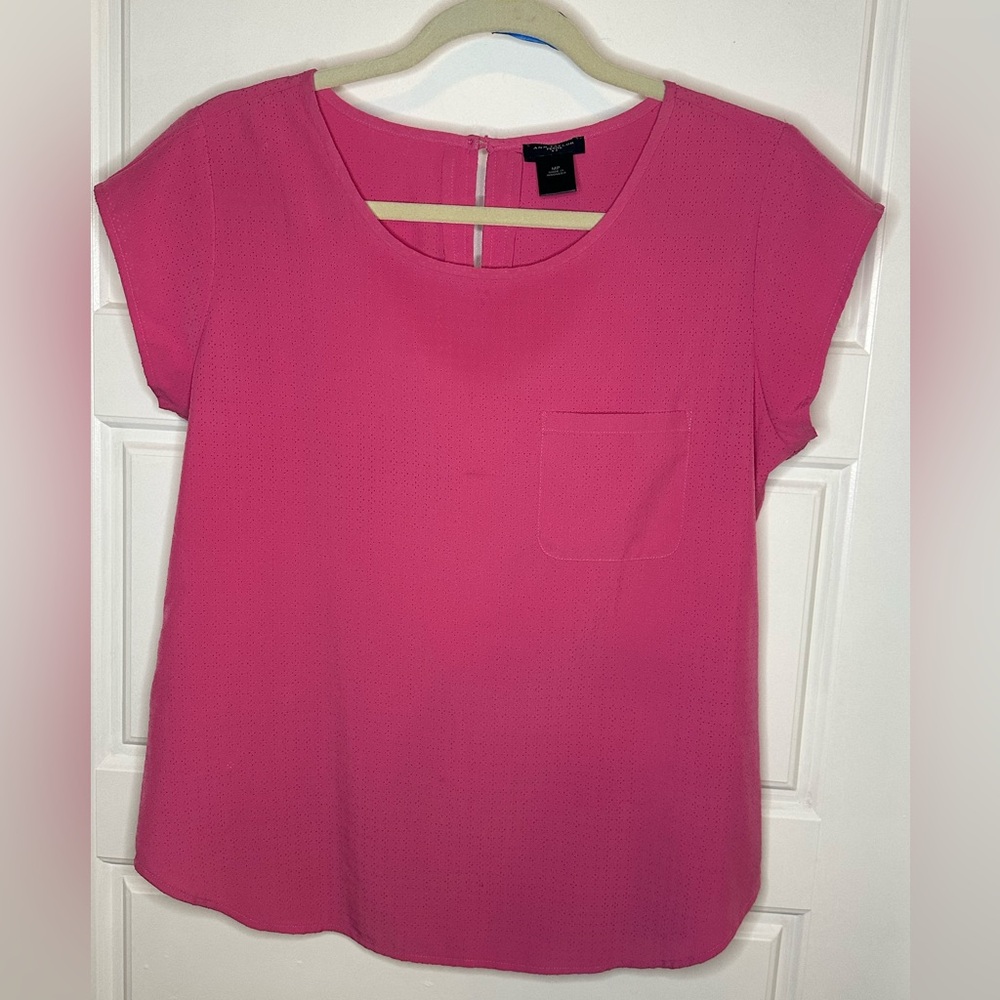 Petite Ann Taylor Pink Short Sleeve Top